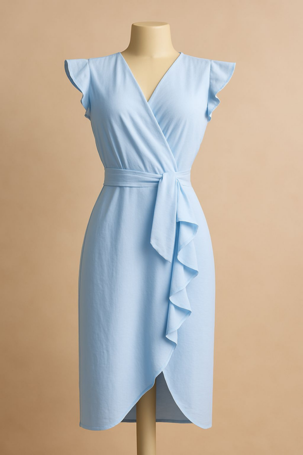 Vestido Transpassado Azul Serenity